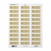 Elegant Sophisticated Gold Letter M Monogram Etiket (Full Sheet)