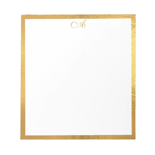 Elegant Sophisticated Gold Monogram Notitieblok (Voorkant)
