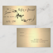 Elegant Sophisticated Luxury, Gold Referral-Kaart Aanbevelingskaartje (Voorkant / Achterkant)