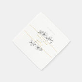 Elegant Sophisticated Romantic Floral Gold Wedding Servet (Hoek)