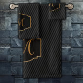 Elegant, Sophisticated Striped Monogram Bad Handdoek