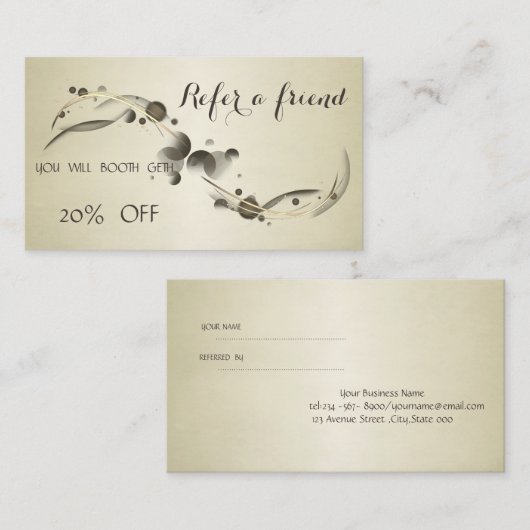 Elegant Sophisticated Stylish Reference Kaart (Voorkant / Achterkant)