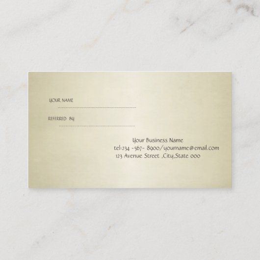 Elegant Sophisticated Stylish Reference Kaart (Achterkant)