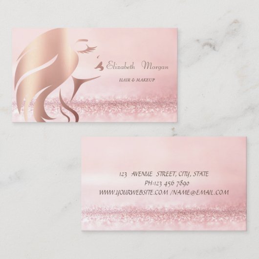 Elegant Sophisticn Bokeh Girl Silhouette Visitekaartje (Voorkant / Achterkant)