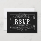 Elegant South Western Black en White RSVP Kaartje (Voorkant)