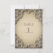 Elegant Southern Charm Rustic Burlap Table Number Kaart (Voorkant)