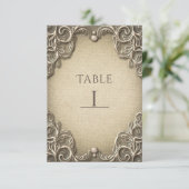 Elegant Southern Charm Rustic Burlap Table Number Kaart (Staand voorkant)