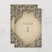 Elegant Southern Charm Rustic Burlap Table Number Kaart (Voorkant / Achterkant)