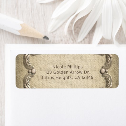 Elegant Southern Charm Rustic Burlap Wedding Etiket (Insitu)