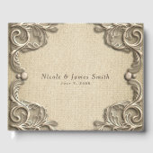 Elegant Southern Charm Rustic Burlap Wedding Gastenboek (Voorkant)