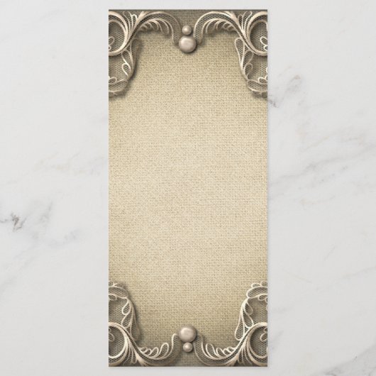 Elegant Southern Charm Rustic Burlap Wedding Menu (Achterkant)