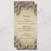 Elegant Southern Charm Rustic Burlap Wedding Menu (Voorkant / Achterkant)