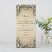 Elegant Southern Charm Rustic Burlap Wedding Menu (Staand voorkant)