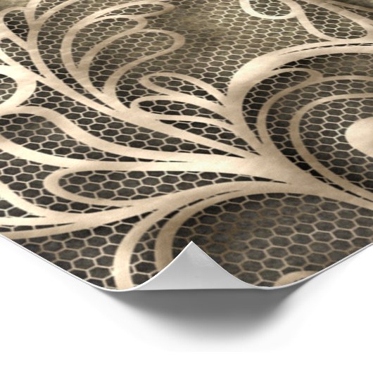 Elegant Southern Charm Rustic Burlap Wedding Poster (Hoek)