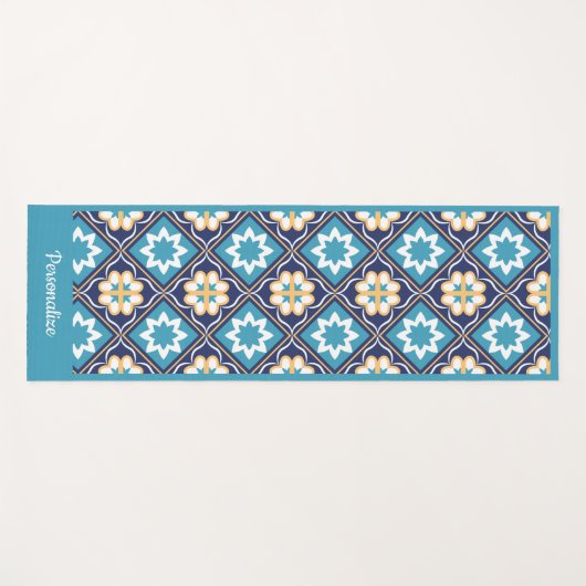 Elegant Southwest Blue Zen Yoga Namaste Yogamat (Voorkant (horizontaal))