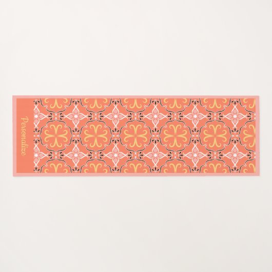 Elegant Southwest Pink Peach Design Yoga Namaste Yogamat (Achterkant (horizontaal))