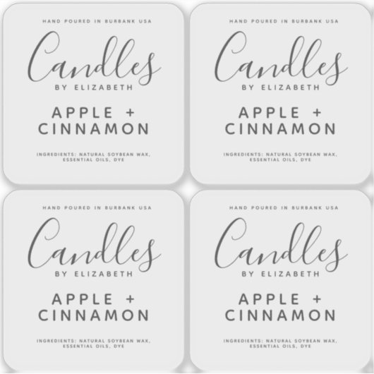 Elegant Soy Candle Clear Product Label (Voorkant)