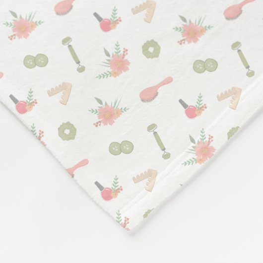 Elegant Spa dingen met bloemenontwerp Fleece Deken (Hoek)