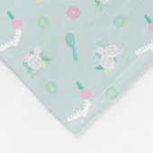 Elegant Spa-dingen met een blauw ontwerp voor roze Fleece Deken (Hoek)