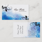 Elegant Spa Manager Visitekaartje - Blauwe wervelk (Voorkant / Achterkant)
