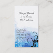 Elegant Spa Manager Visitekaartje - Blauwe wervelk (Achterkant)