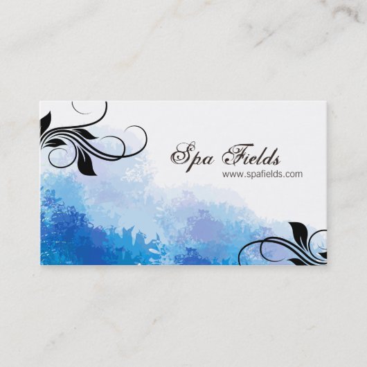 Elegant Spa Manager Visitekaartje - Blauwe wervelk (Voorkant)