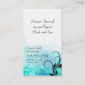 Elegant Spa Manager Visitekaartje Blauwgroen Blauw (Achterkant)