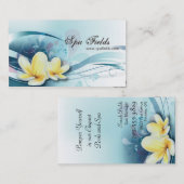 Elegant Spa Manager Visitekaartje - Blue Plumeria (Voorkant / Achterkant)