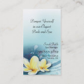 Elegant Spa Manager Visitekaartje - Blue Plumeria (Achterkant)