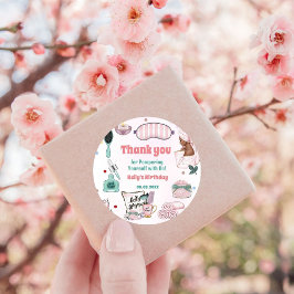 Elegant Spa Pamper Verjaardagsfeest Dank u Ronde Sticker