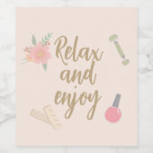 Elegant Spa Party aangepast ontwerp Wijn Etiket (Enkel label)