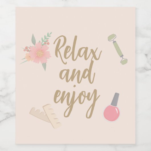 Elegant Spa Party aangepast ontwerp Wijn Etiket (Enkel label)