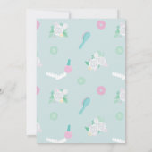 Elegant Spa Party Invitation Blue w/faux Silver Kaart (Achterkant)