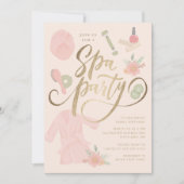 Elegant Spa Party Invitation w/faux gold Kaart (Voorkant)