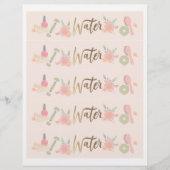 Elegant Spa Party labels op waterflessen Flyer (Voorkant)