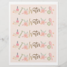 Elegant Spa Party labels op waterflessen