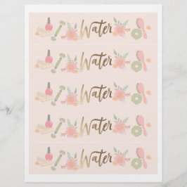 Elegant Spa Party labels op waterflessen Flyer