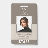 Elegant Spa & Salon Schoonheid Medewerker Badge (Voorzijde)