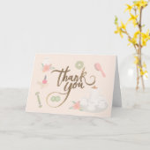 Elegant Spa Tea Party Par-Tea Dank je script Kaart (Gele Bloem)