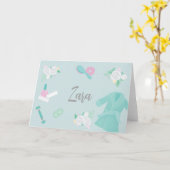 Elegant Spa-themed custom note faux-Silver/Blue Kaart (Gele Bloem)
