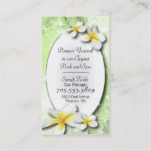 Elegant Spa Visitekaartje Green White Plumeria (Achterkant)