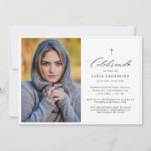 Elegant Spaans Funeral Memorial Foto Kruis Kaart (Voorkant)