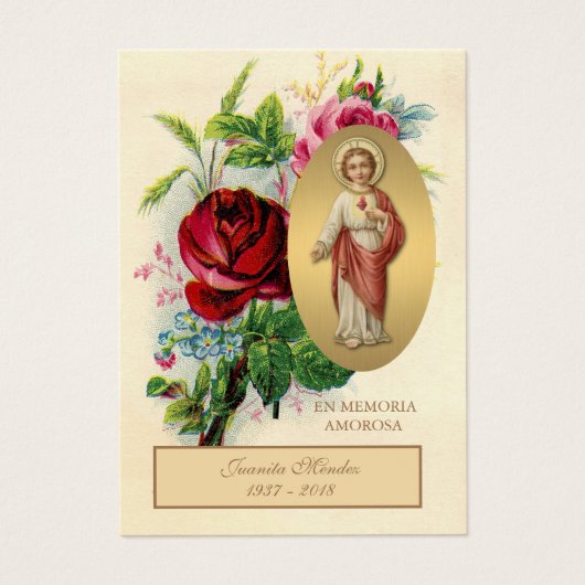 Elegant Spaans Jezus Rozen Religieuze Kaart (Voorkant)