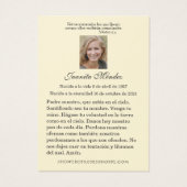 Elegant Spaans Rozen Religieuze foto Gebed Kaart (Achterkant)