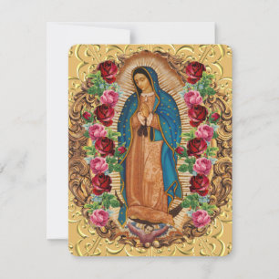 Elegant Spaanse Guadalupe Funeral Prayer Card Notitiekaartje