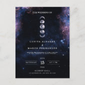 Elegant Space Theme Astronomy Moon Wedding Invitat Briefkaart (Voorkant)