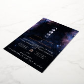 Elegant Space Theme Astronomy Moon Wedding Invitat Folie Uitnodiging (Gedraaid)