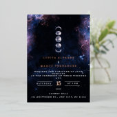 Elegant Space Theme Astronomy Moon Wedding Invitat Folie Uitnodiging (Staand Voorkant)