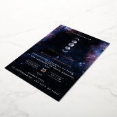 Elegant Space Theme Astronomy Moon Wedding Invitat Folie Uitnodiging (Gedraaid)