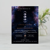 Elegant Space Theme Astronomy Moon Wedding Invitat Folie Uitnodiging (Staand Voorkant)